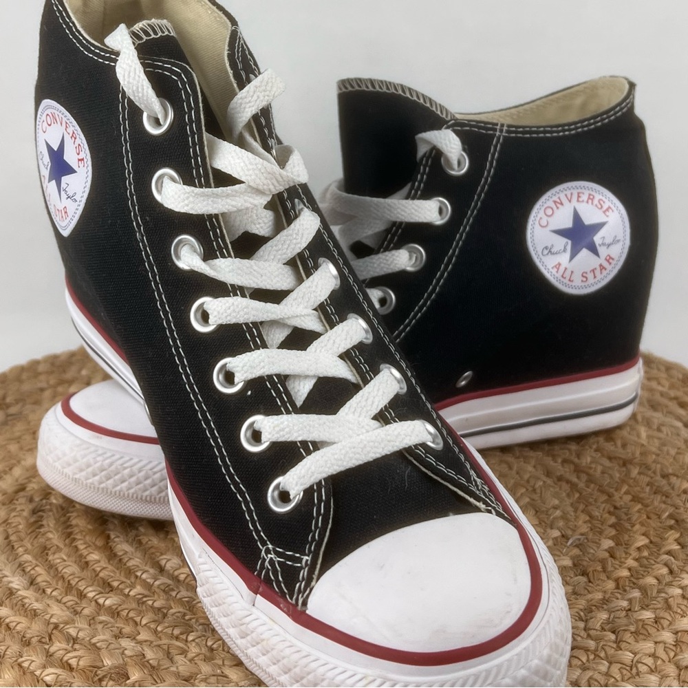 Converse Chuck Taylor All Star Lux Hidden Wedge Black Sneaker Women's Size 10